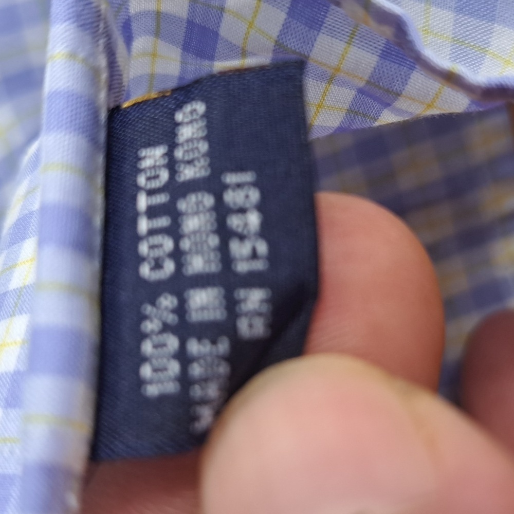 Y2K Tommy Hilfiger American Classic button-up dress casual plaid shirt 15.5 - Picture 6 of 6